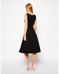 Asos Collection Midi Skater Dress With Deep V Neck In Texture