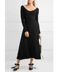 Rosetta Getty Cotton Jersey Midi Dress Black