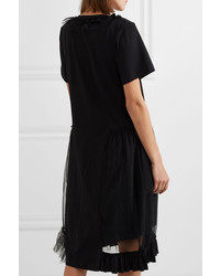 Simone Rocha Embellished Layered Tulle And Cotton Jersey Dress