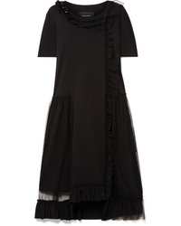 Simone Rocha Embellished Layered Tulle And Cotton Jersey Dress