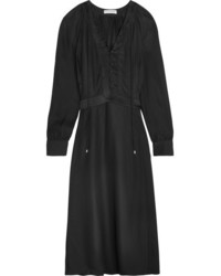Altuzarra Gabriella Satin Trimmed Crepe Midi Dress Black