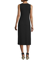 Eileen Fisher Jersey Midi Dress Black Plus Size