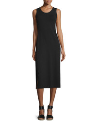 Eileen Fisher Jersey Midi Dress Black Plus Size