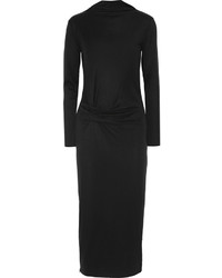 By Malene Birger Nihildas Draped Modal Blend Midi Dress Black