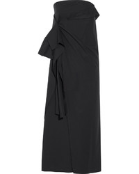 Joseph Strapless Stretch Cotton Poplin Midi Dress Black