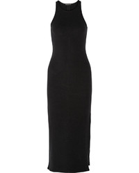 James Perse Stretch Fleece Midi Dress Black