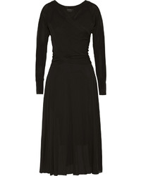 Donna Karan Wrap Effect Jersey Midi Dress New York