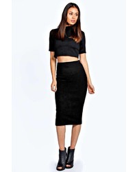 Boohoo Aliyah Knitted Midi Bodycon Skirt