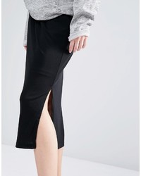 Selected Brenda Midi Skirt In Jersey With Side Splits