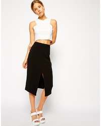 Asos Collection Mid Length Split Front Pencil Skirt