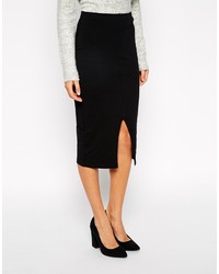 Asos Collection Midi Pencil Skirt With Front Split