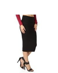 Deb Midi Skirt With Fold Over Waist Black