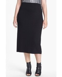 Eileen Fisher Jersey Midi Skirt Black 1x