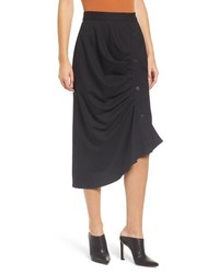 Chelsea28 Gathered Side Button Midi Skirt