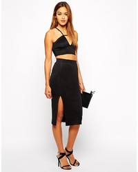 Oh My Love Midi Pencil Skirt With Thigh Split
