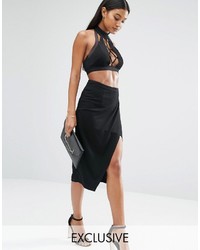 Naanaa Split Front Midi Skirt