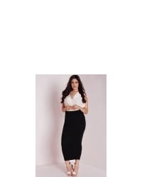 Missguided Plus Size Jersey Midi Skirt Black