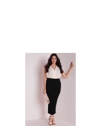 Missguided Plus Size Jersey Midi Skirt Black