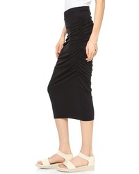 Three Dots Ruched Midi Skirt