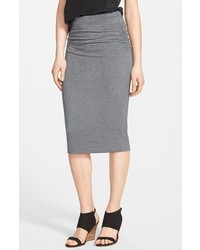 Caslon Side Ruched Stretch Knit Midi Skirt