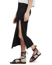 Topshop Thigh Split Jersey Midi Skirt
