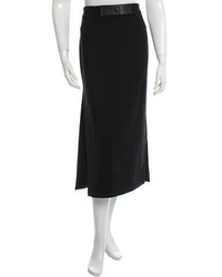 Tom Ford Wool Leather Trimmed Skirt W Tags