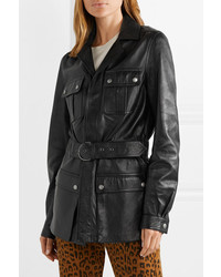 Saint Laurent Belted Leather Jacket