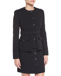 Tom Ford Fitted Military Belted Jacket Black