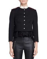Alexander McQueen Military Button Trompe Loeil Jacket Black