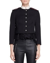 Alexander McQueen Military Button Trompe Loeil Jacket Black