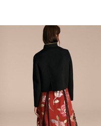 Burberry Piped Cropped Military Wool Cashmere Jacket