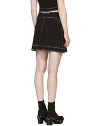 MCQ Alexander Ueen Black Contrast Stitch Miniskirt