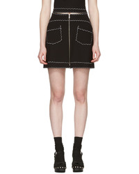 MCQ Alexander Ueen Black Contrast Stitch Miniskirt