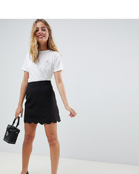 Asos Petite Asos Design Petite Tailored A Line Mini Skirt With Scallop Hem