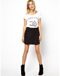 Asos Mini Skirt With Pleats And Contrast Pocket Detail