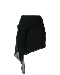 Saint Laurent Asymmetric Drape Mini Skirt
