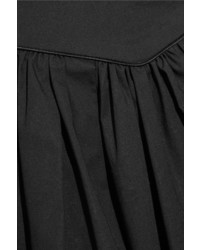 Marc Jacobs Belted Gathered Stretch Cotton Poplin Mini Skirt Black