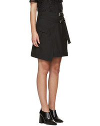 Carven Black Asymmetric Pocket Miniskirt