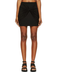 Helmut Lang Black Jersey Slack Twist Short Skirt