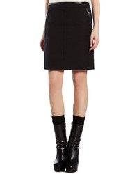 Gucci Black Military Skirt With Leather Trim
