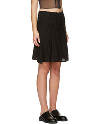 Ann Demeulemeester Black Pleat Layer Miniskirt