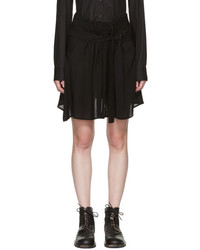 Ann Demeulemeester Black Pleat Layer Miniskirt