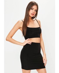 Missguided Black Slinky Mini Skirt