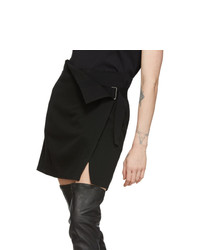 Ann Demeulemeester Black Wool Wrap Skirt