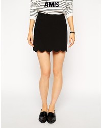 Asos Collection A Line Mini Skirt With Scallop Hem