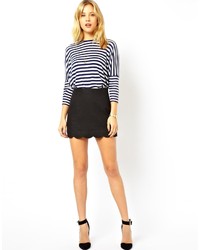 Asos Collection Linen Mini Skirt With Scallop Hem
