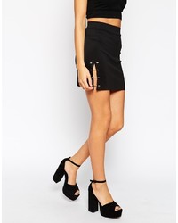 Asos Collection Mini Skirt With Metal Side Detail