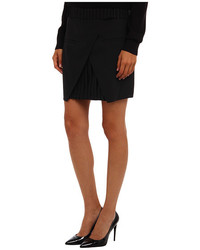 Tibi Edie Tropical Wool Mini Skirt W Pleat Detail