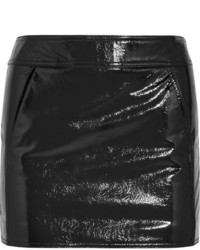 Saint Laurent Patent Leather Mini Skirt Black