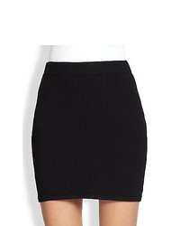 Rag & Bone Lyla Ribbed Cable Knit Mini Skirt Black